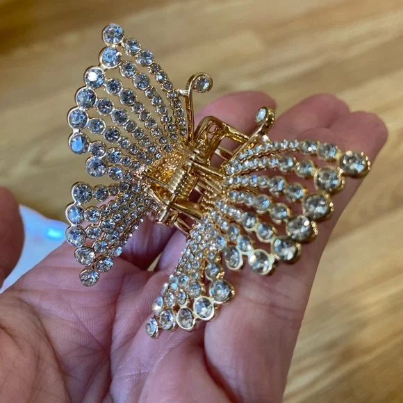🦋 Butterfly Hair clip/Claw with Bling! New! - Picture 7 of 8